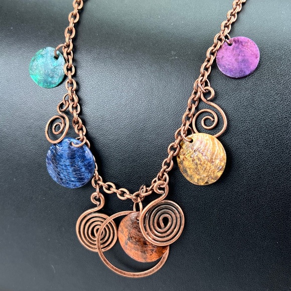 Pretty modernist style vintage costume necklace - Picture 7 of 8